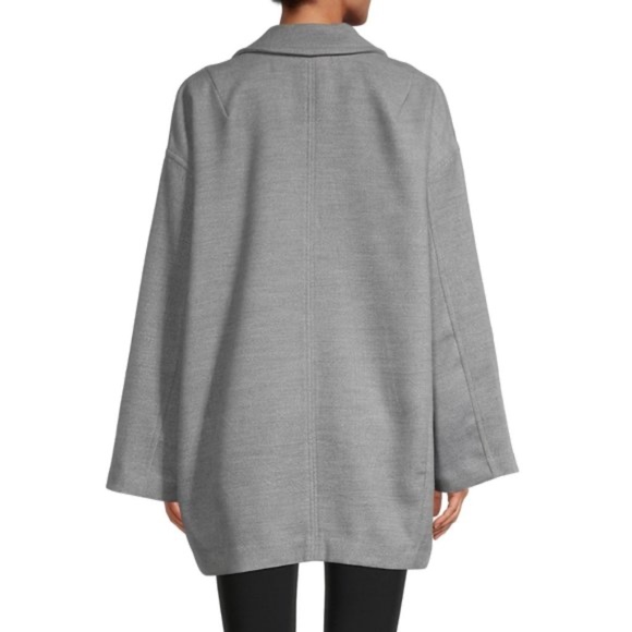 Free People Hannah oversized pea coat grey size large nwot - Picture 13 of 15